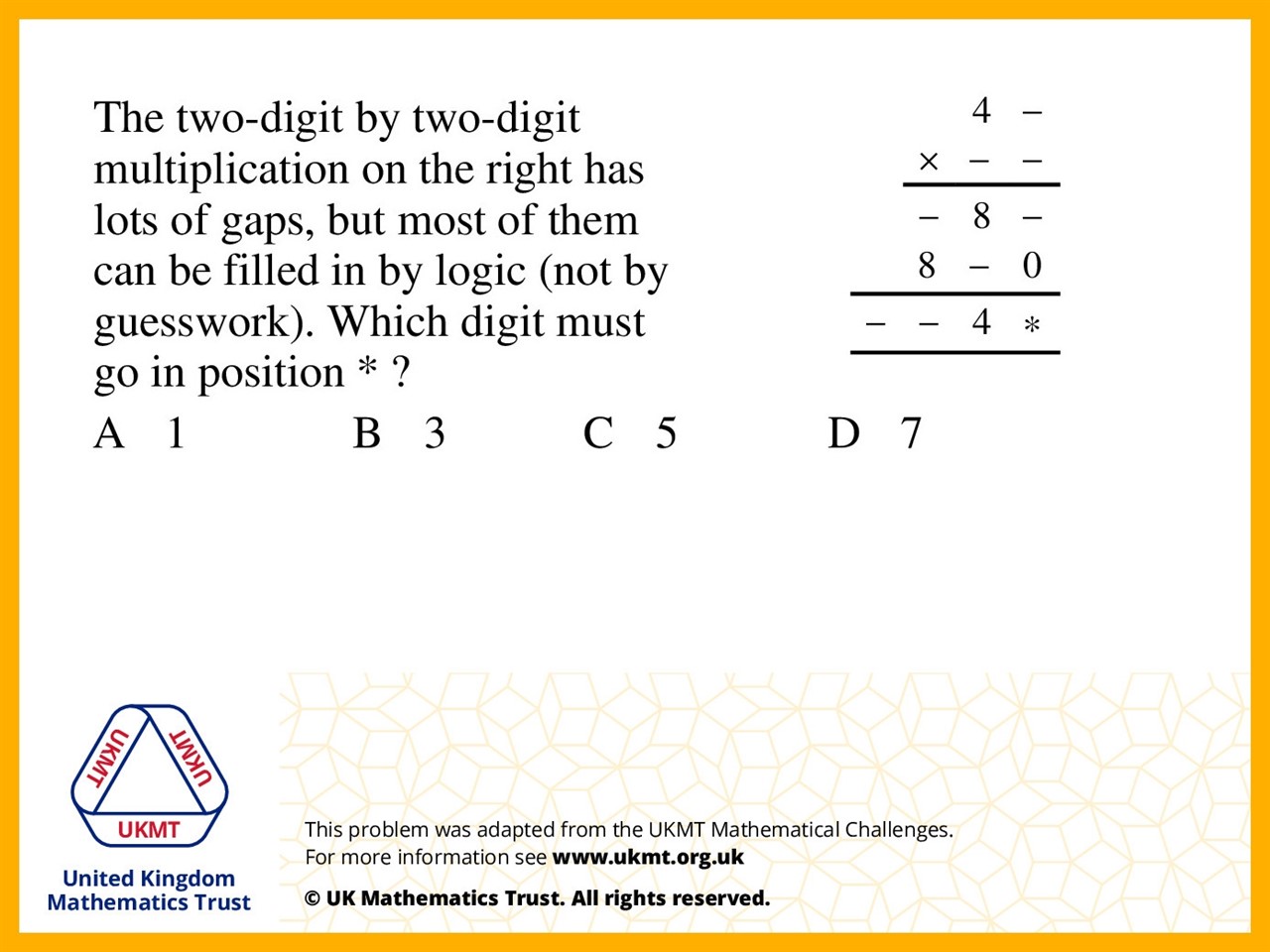 UKMT Maths Challenge Practice Quizzes Diagnostic Questions